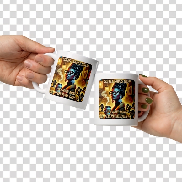 Black or White Coffee Saves Lives Design 11oz - Picture 10 of 12